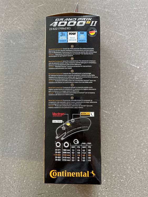 Copertone Continental Grand Prix 4000 S II - 700x25C, Pieghevole, Con Vectran Breaker, Per Prestazioni Su Strada