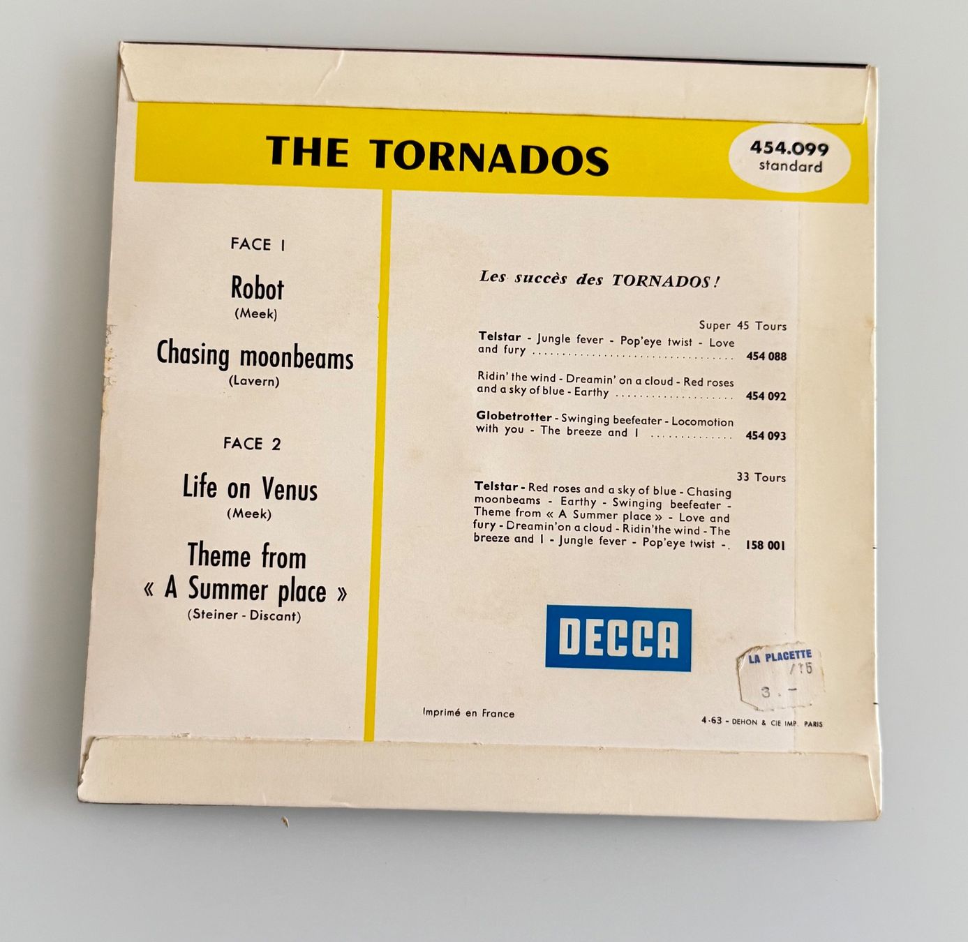 Dischi in vinile: The Tornados - Robot - EP 45T Decca – Usato da Denges venduto da peumens 1