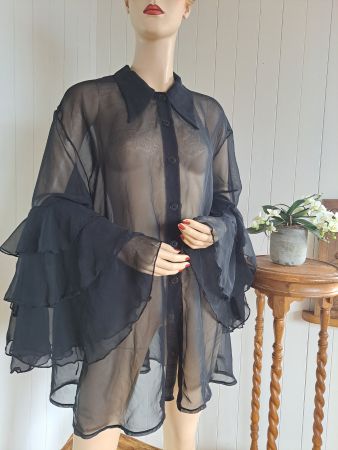 ROMEO POUR JULIETTE Organzabluse Bluse onesize M L XL