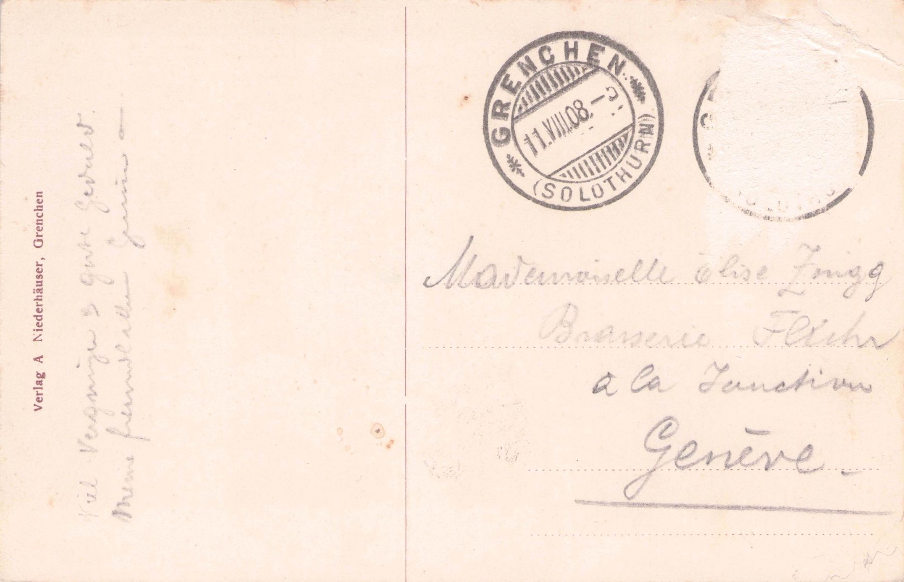 Ansichtskarten: Grenchen SO // 1908 Litho Hotel zum Löwen – Gebraucht aus Basel von intermezzo12 1