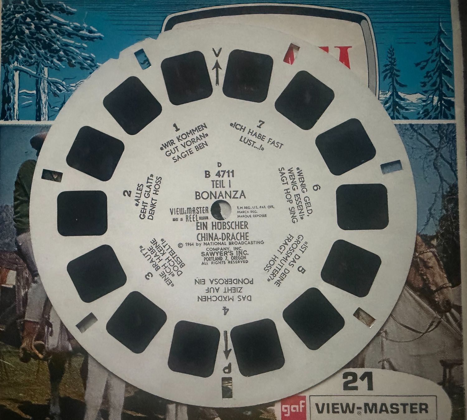 View-master Giocattoli: View-Master 3D: Nr. B 471 BONANZA (3 Scheiben) – Usato da Tegerfelden venduto da siebenmacky 3