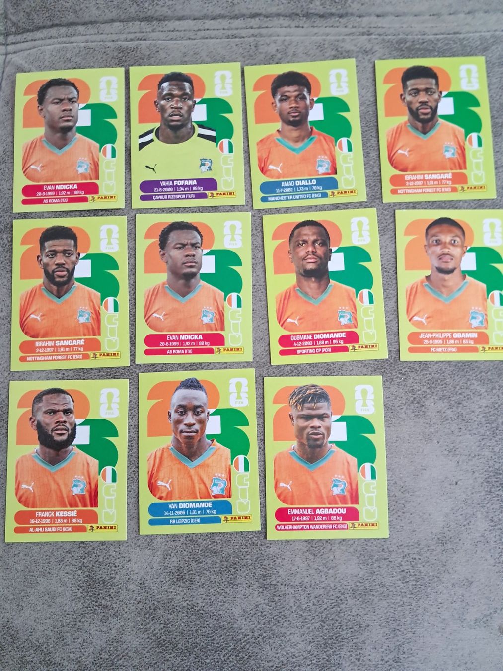Panini Carte collezionabili: 11 x Paninisticker 2026 / Elfenbeinküste – Nuovo (secondo la descrizione) da Weinfelden venduto da Da-ryn01