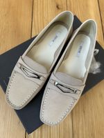 Mocassins GEOX femme, taille 36, cuir beige, comme neuf!