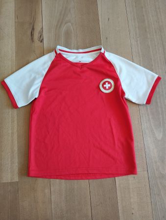 Kinder T-Shirt Suisse rot weiss Grösse 128