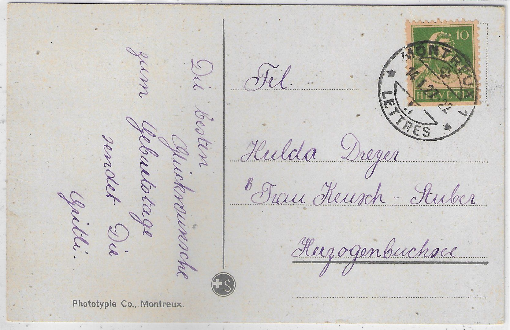 Cartoline postali: Clarens - Lac Leman - Panorama - Litho – Usato da Ettingen venduto da Kartenplanet 1