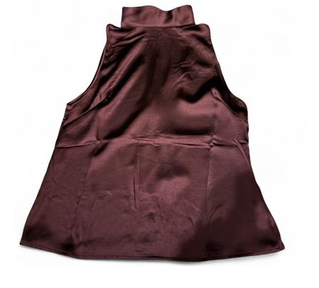 Damen Oberteil ärmellos weinrot Satin