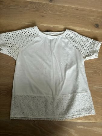 Weißes Baumwoll-T-Shirt 36/38