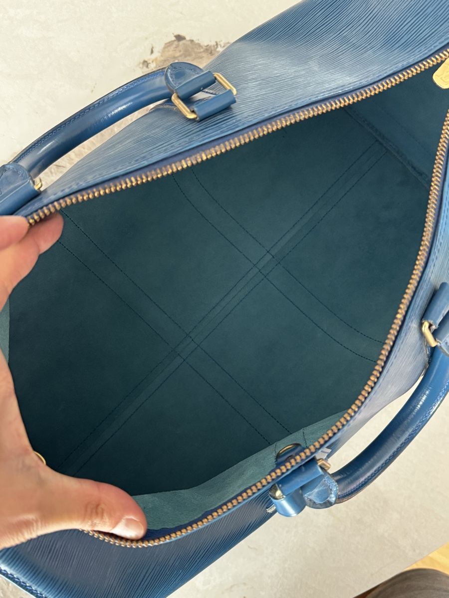Louis Vuitton Borse: Louis Vuitton Keepall 45 Epi Leder Blau – Usato da Winterthur venduto da samibilly 5