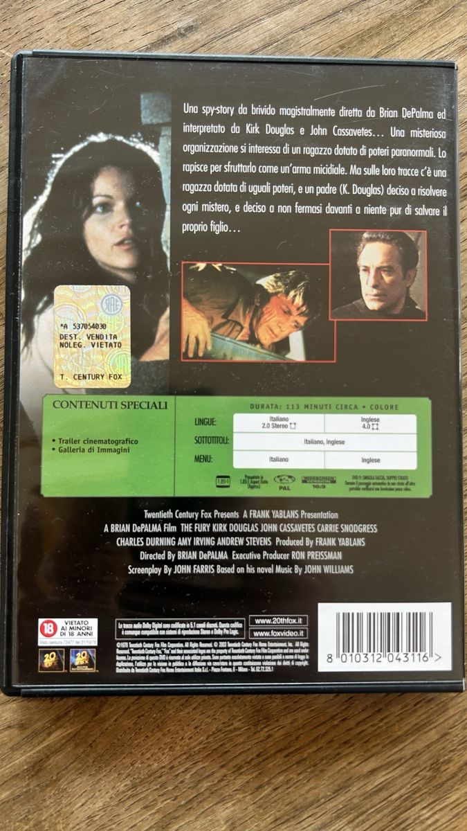 Tutti i DVDs: Fury (DVD, 1978) - Uncut – Usato da Lugano venduto da bad_2t9b 1