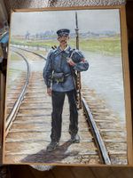 Tableau soldat chemin de fer J.C. Kaufmann 1915 