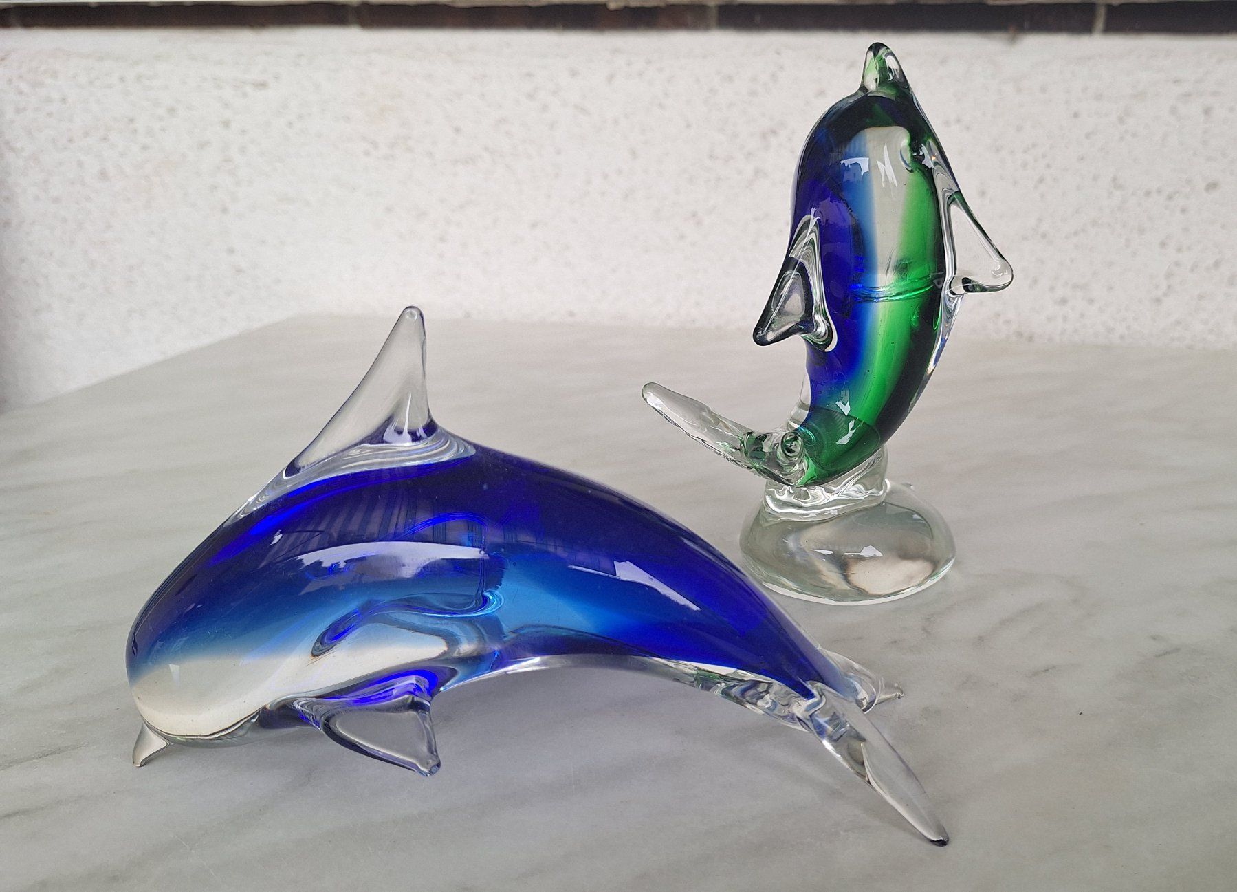 Figuren: Zwei süsse Delfine, Glas, Briefbeschwerer – Gebraucht aus Weinfelden von Yenas10 1