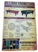 BILLIARD KNOWLEDGE -  Blechschild (neu, OVP)