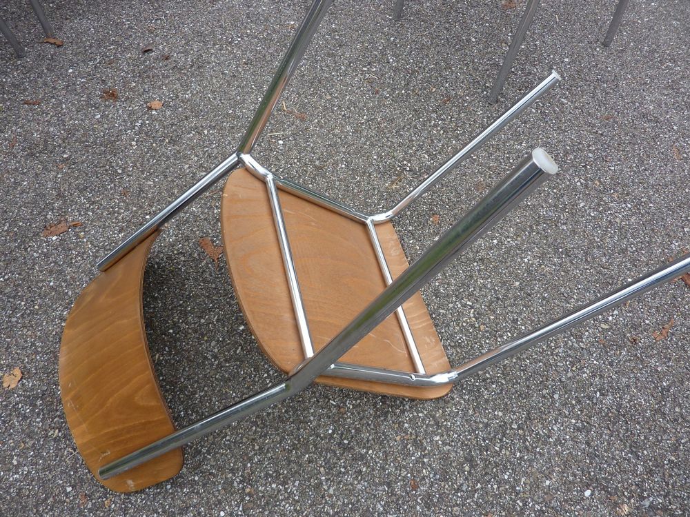 6 Stühle Holzstühle Stapelstühle Seminarstühle stapelbar 3
