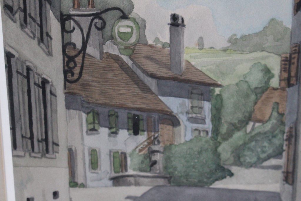 Gemälde: Aquarelle Bégnins J. JUNET 1955 Vaud – Gebraucht aus Vandoeuvres von Dom-Tom 2