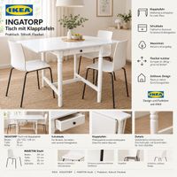 Ikea Klapptisch Ingatorp mit zwei Stühlen Martin