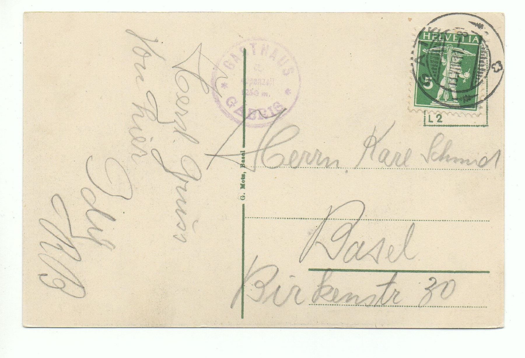 Cartoline postali: GAIS Gäbris im Mondschein – Usato da Jona venduto da philajona 1