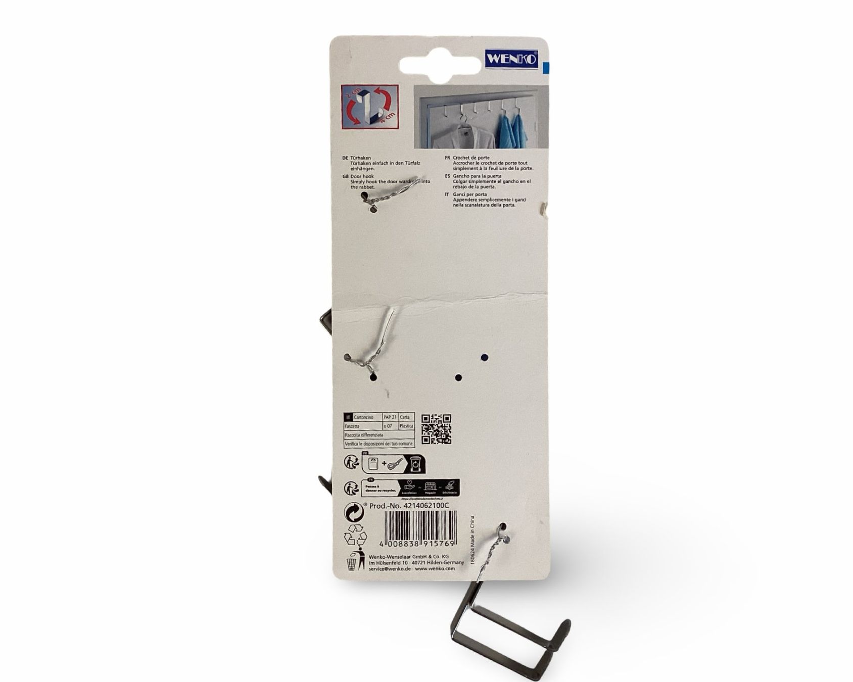 Ferramenta: WENKO Universal Türhaken 6er-Set – Nuovo (secondo la descrizione) da Zürich venduto da Restwert_Zuerich 1