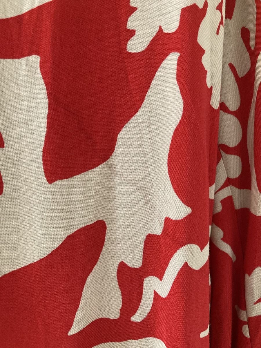 H&M Blusen: Damen Bluse rot beige gemustert Langarm – Gebraucht aus Zürich von Timbera 3