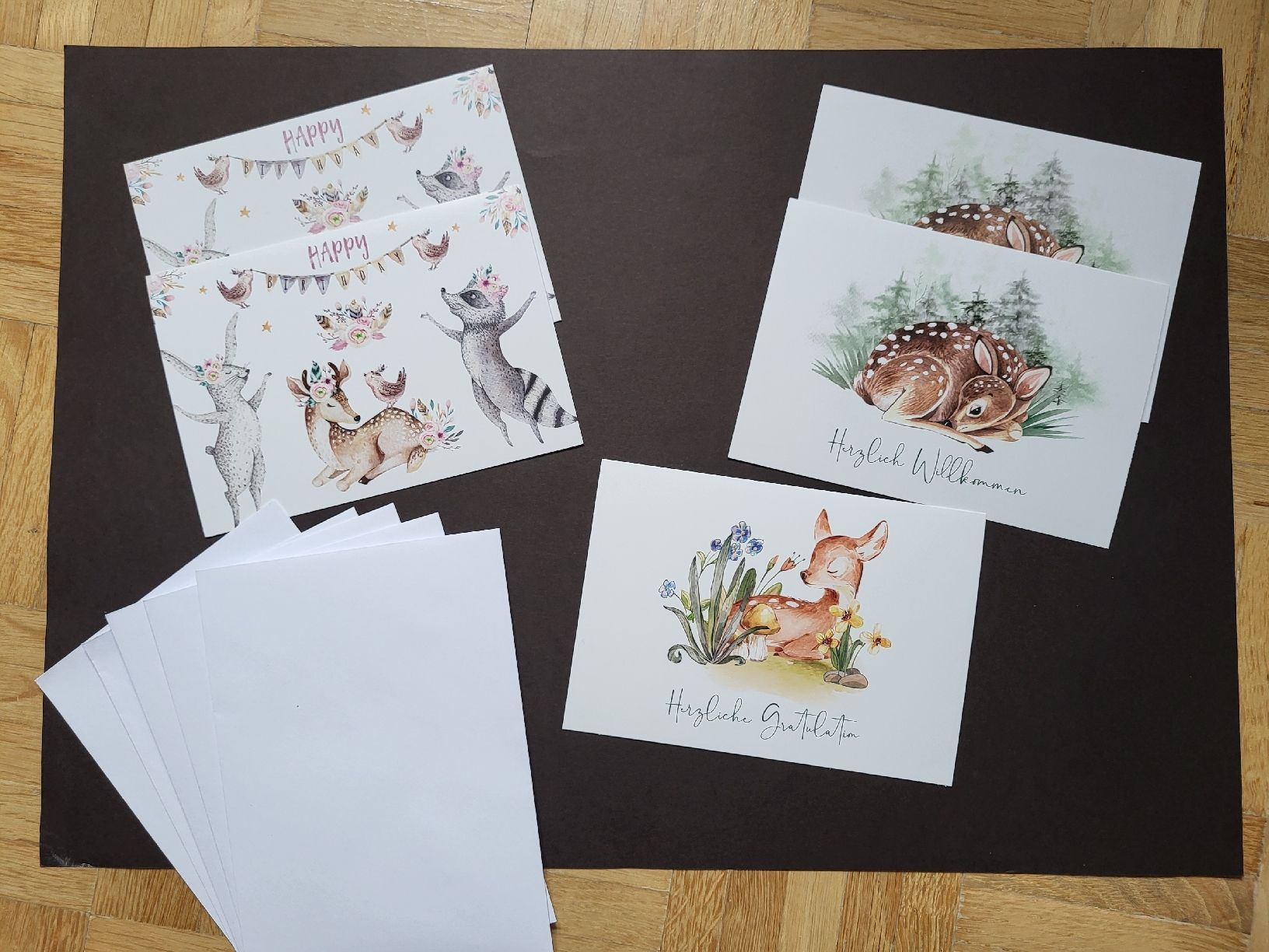Cartes: 5 Grusskarten mit passenden Couvert – Neuf (Voir description) à stäfa par brandy66