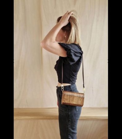 Exklusive Holztasche Caramel MINI - SOFT