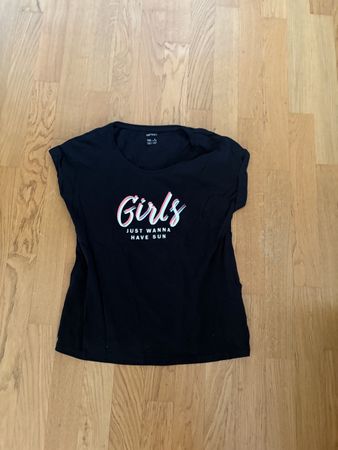 Schwarzes T-Shirt Girls just wanna have Sun Gr. S