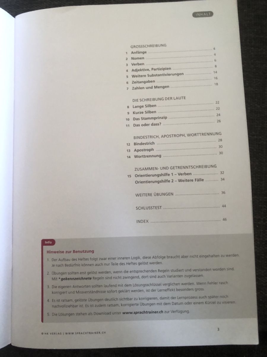 Bücher: Buch / Heft Rechtschreibung , Deutsch – Gebraucht aus Balsthal von Katzenfan99 1