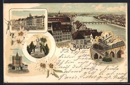 Litho Basel, Spalentor, Rathaus, Gesamta