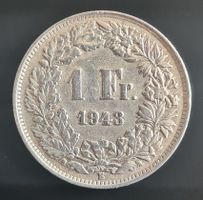1 Franken 1943 B Silbermünze Schweiz Helvetica silver Coin