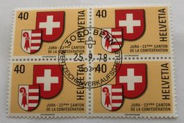 4 er Block Nr.621 mit Vollstempel Bern