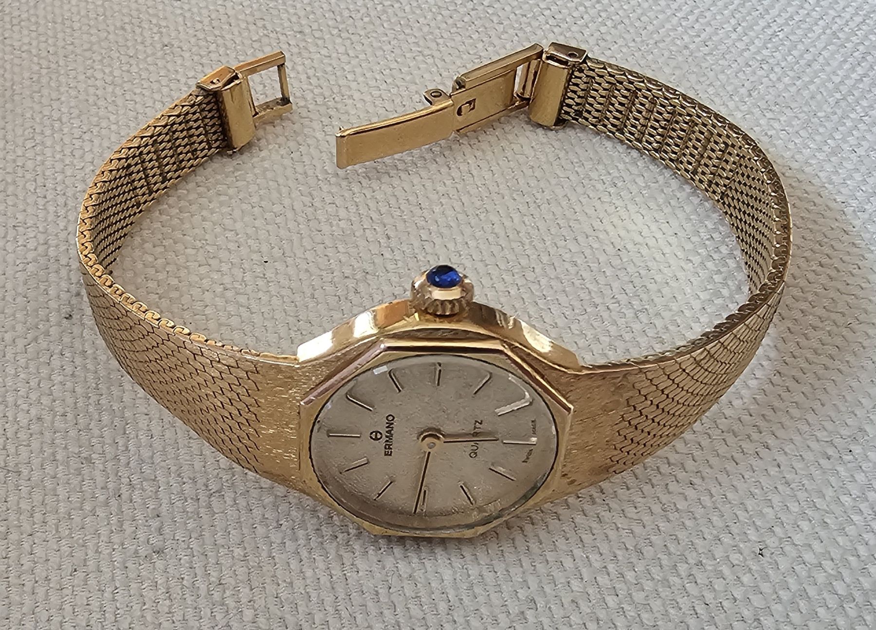 Swiss Orologi: Ermano Vergoldet elegante Damenuhr – Usato da Speicher venduto da Lemore 3