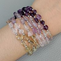 Amethyst Lemon Rosenquarz Armband Bracelet Quartz 20 cm