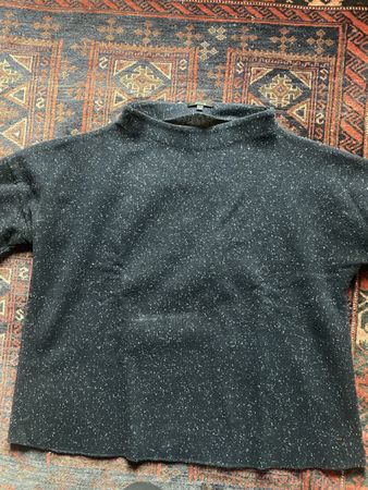 Pull Opus bleu foncé, col haut, taille 40, bon chaud