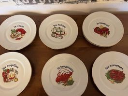 Service assiettes + plat pour les crustacés