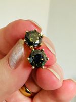 6 Claws 2.0CT 8 mm GREEN Moissanite earrings with certifica