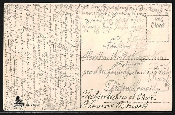 Cartoline postali: Tschiertschen, Teilansicht mit Gebirgspa – Usato da Berlin venduto da bartko-reher 1
