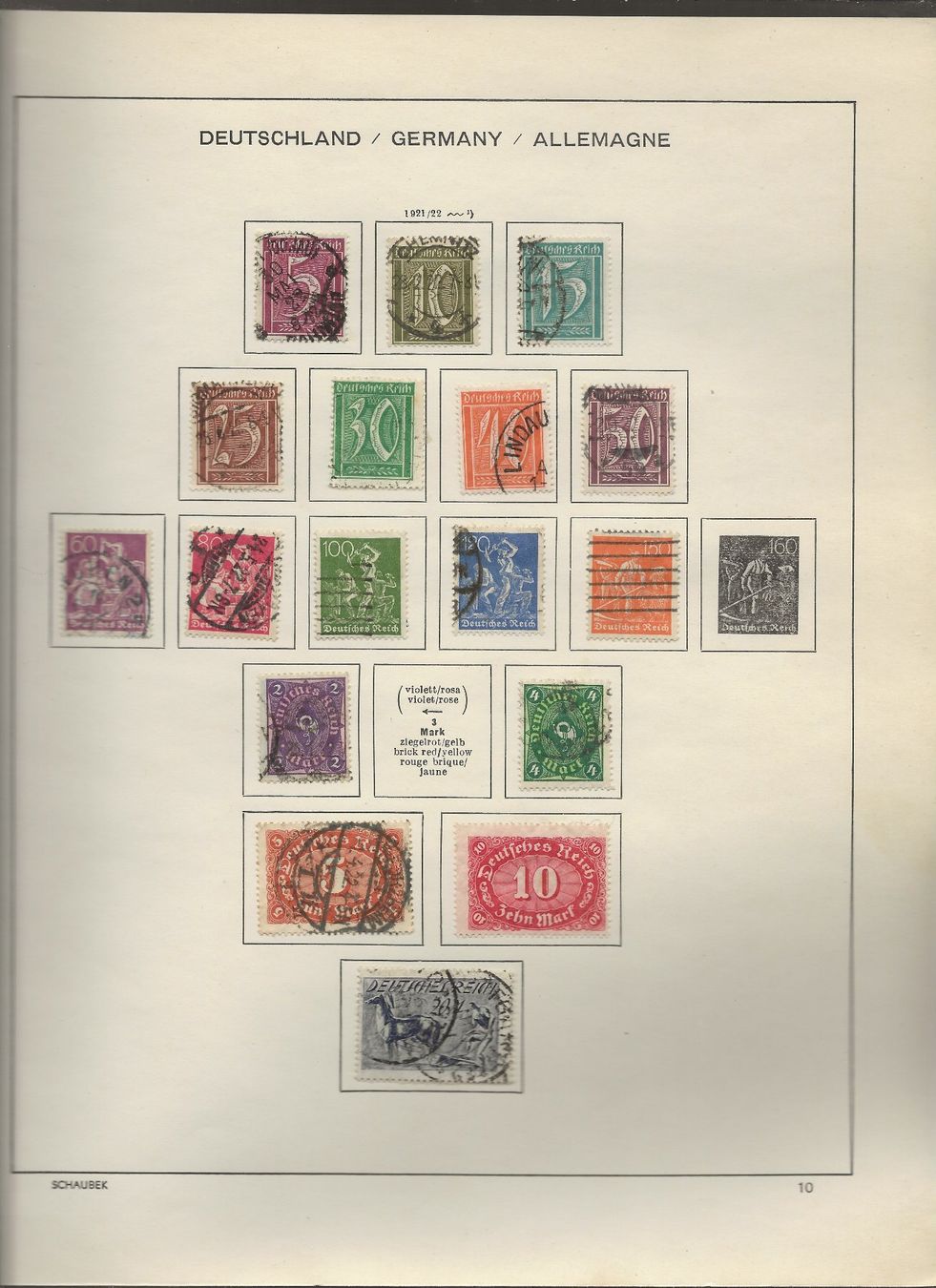 Tutti i francobolli: Marken Deutschland 1920 bis 1923 – Usato da Au ZH venduto da xelagreb01 3