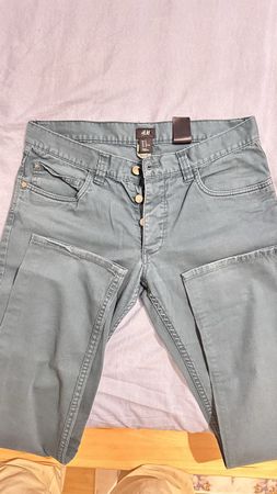 H&M Herren Hose, Khaki, Knopfleiste, Top Zustand, Gr. 32 53