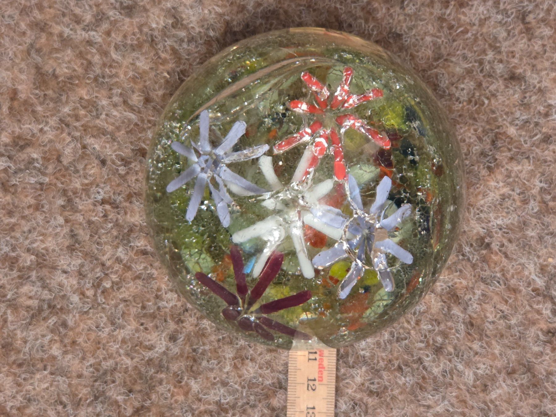 Tutte le decorazioni: Glaskugel mit eingeschlossenen Blumen und Glitter, Dekoob... – Usato da Niederlenz venduto da Moki123 1