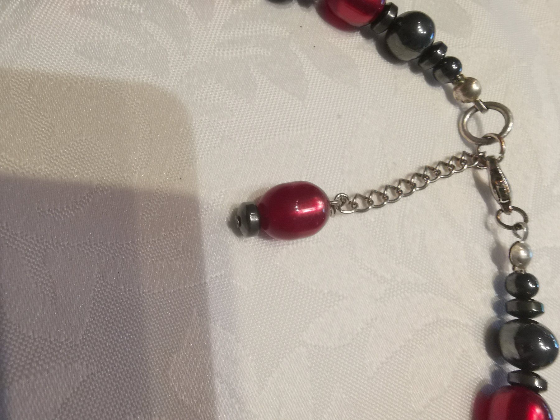 Catenine: SCH. KETTE  M. HÄMATIT U. GLAS – Usato da Allschwil venduto da Male54 3