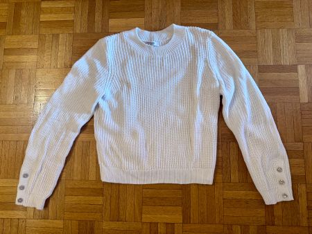 Pull Morgan blanc côtelé, boutons fantaisie - Taille M