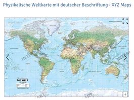 Repräsentative Weltkarte (Magnettafel) - 195 x 120 cm