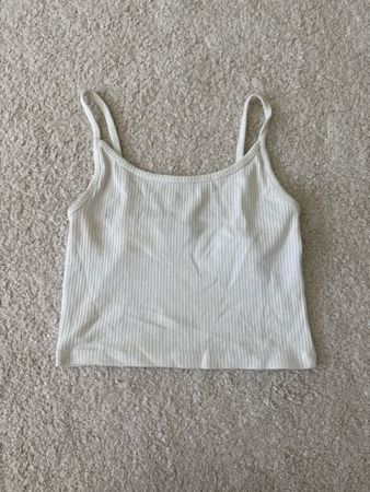 Crop Top Rippenstrick weiss