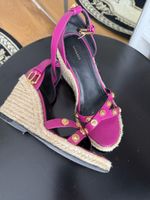 Versace Keilsandalen, Leder, lila, Gr. 39 wie neu!