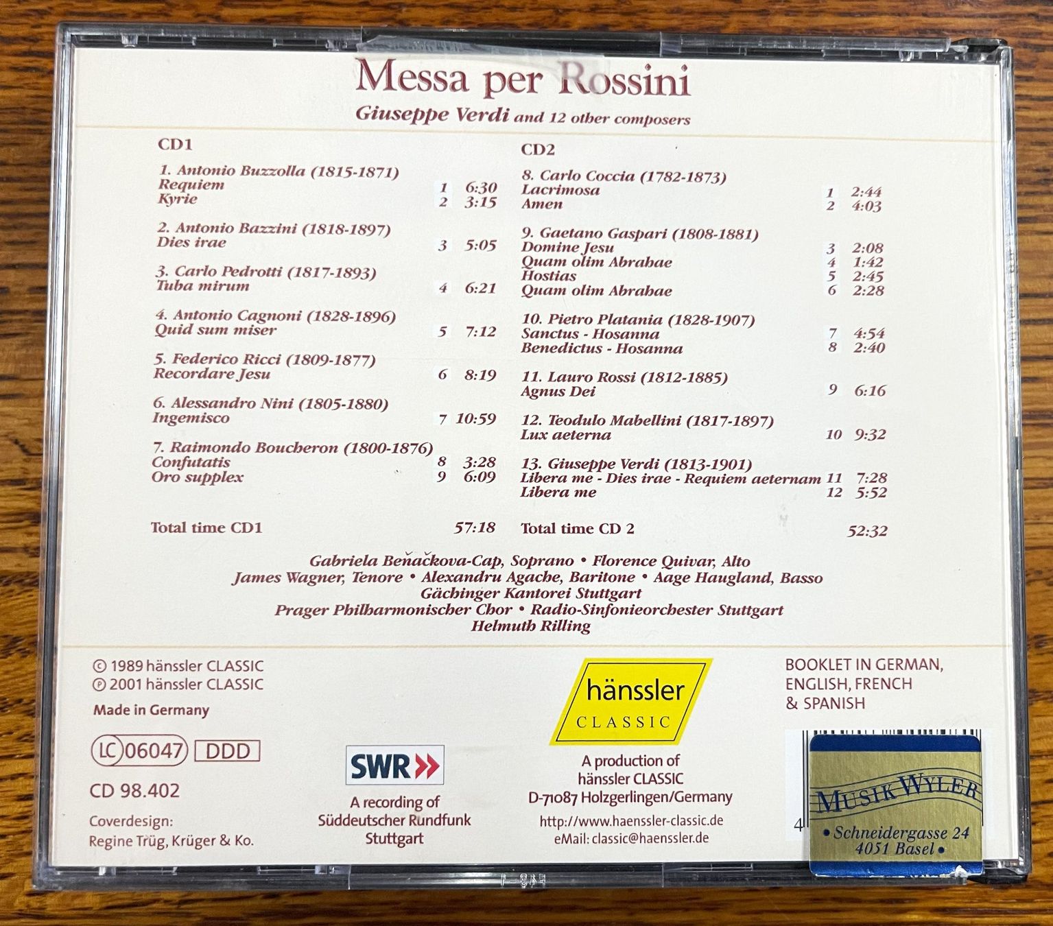 CD: Messa per Rossini CD – Usato da Oftringen venduto da Vucki 2