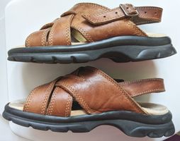 Larges, solides, confortables sandales en cuir unisexes 40