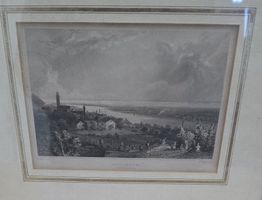 Historischer Stahlstich Rheineck SG W. Lacy gerahmt 28x23 cm