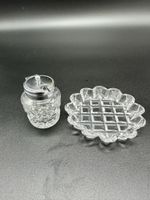 Vintage Cut Crystal Mustard Jar & Trinket Dish - Fall Find!