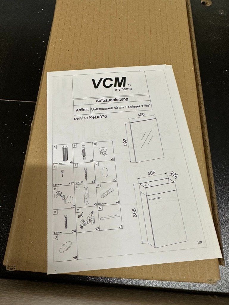 Mobili per bagno: VCM 3-TLG Badmöbel Set Gäste WC Gästebad Waschtisch – Nuovo e nell'imballaggio originale da Trogen venduto da ste_ncn5 6