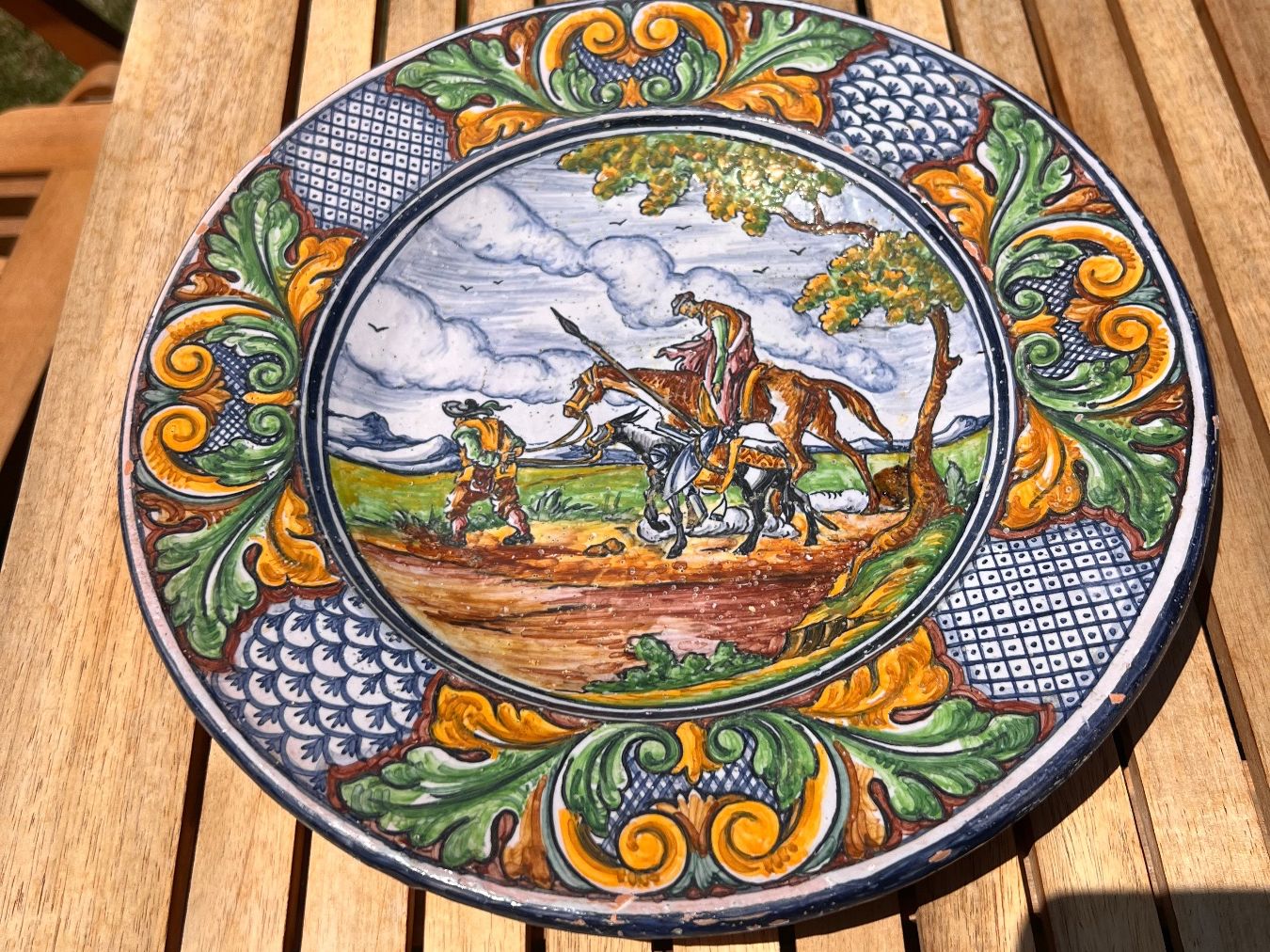 Teller: Vintage Spanish Don Quixote ceramic wall plate – Gebraucht aus Lausanne von NYC67
