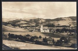 AK Haslen, Blick zur Kirche im Ort, 1925